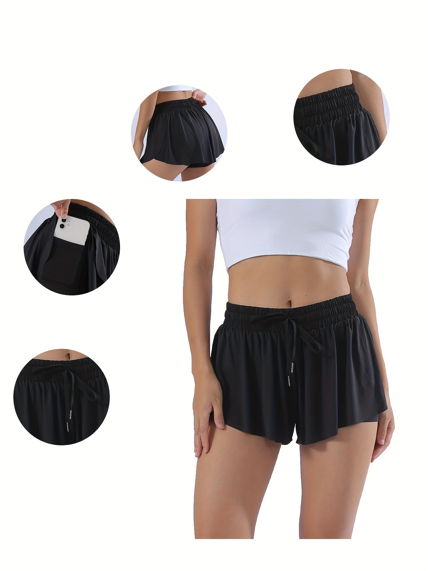 Flowy Athletic Shorts for Women Gym Yoga Workout Running Tennis Skirt Comfy Skort Lounge Cute Clothes Casual Summer with pocket