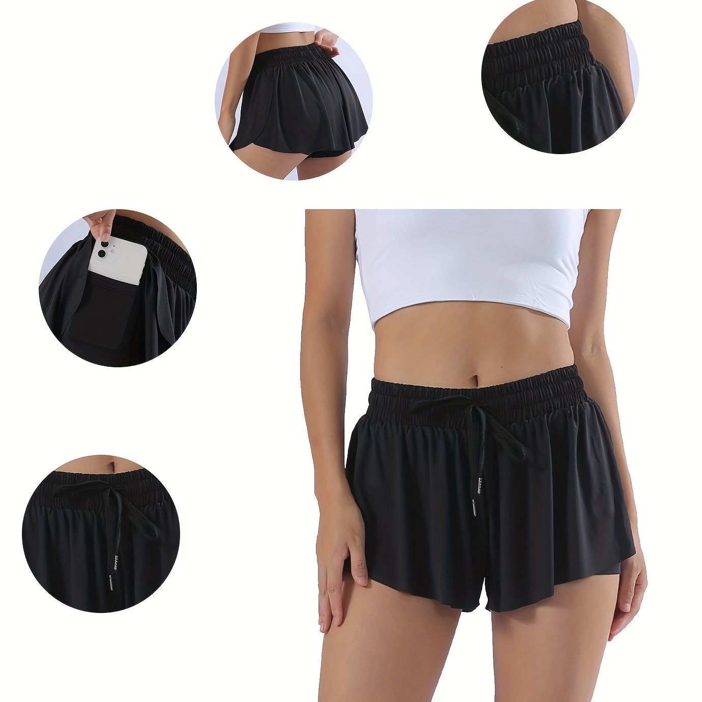 Flowy Athletic Shorts for Women Gym Yoga Workout Running Tennis Skirt Comfy Skort Lounge Cute Clothes Casual Summer with pocket